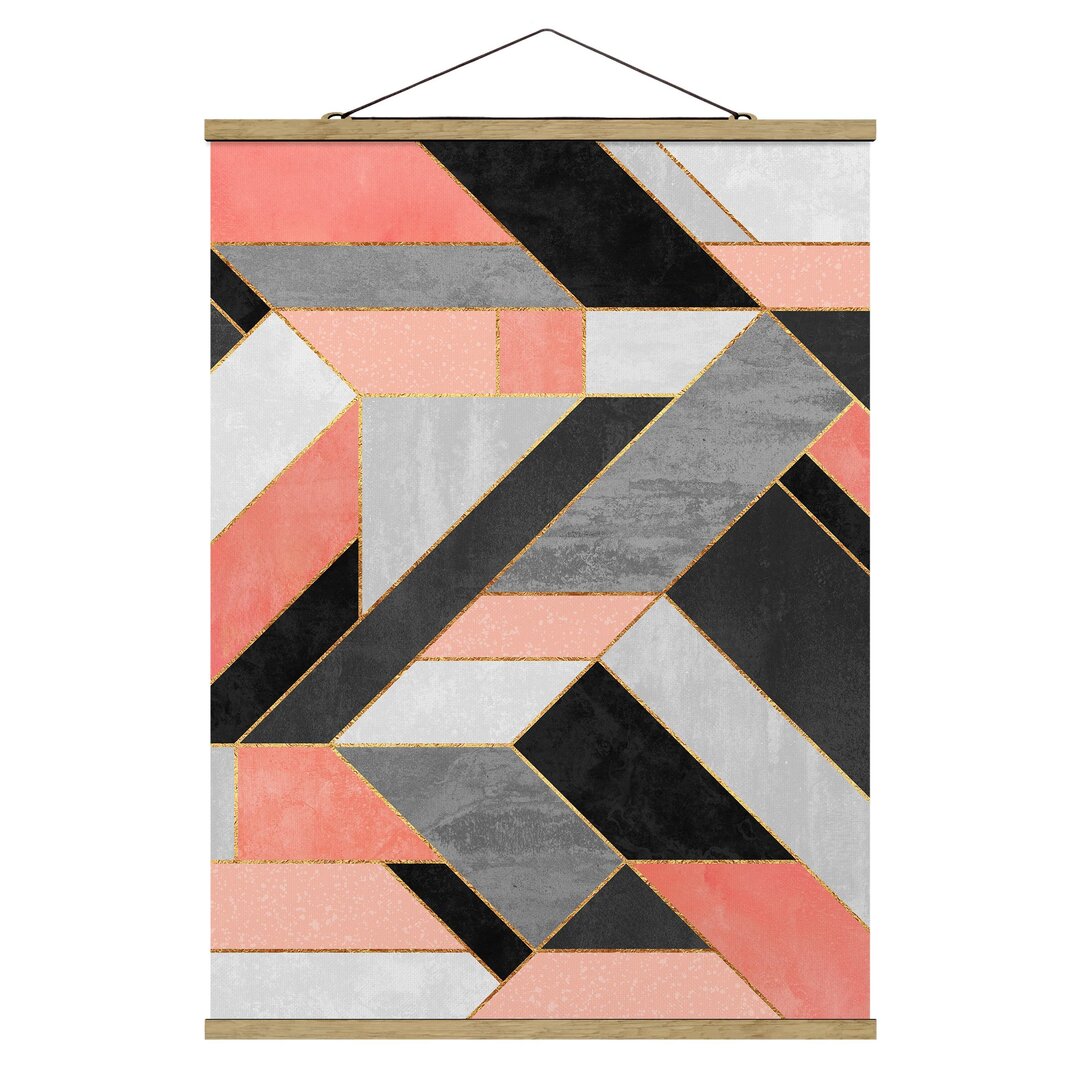 Grafikdruck Geometry Pink and Gold von Elisabeth Fredriksson