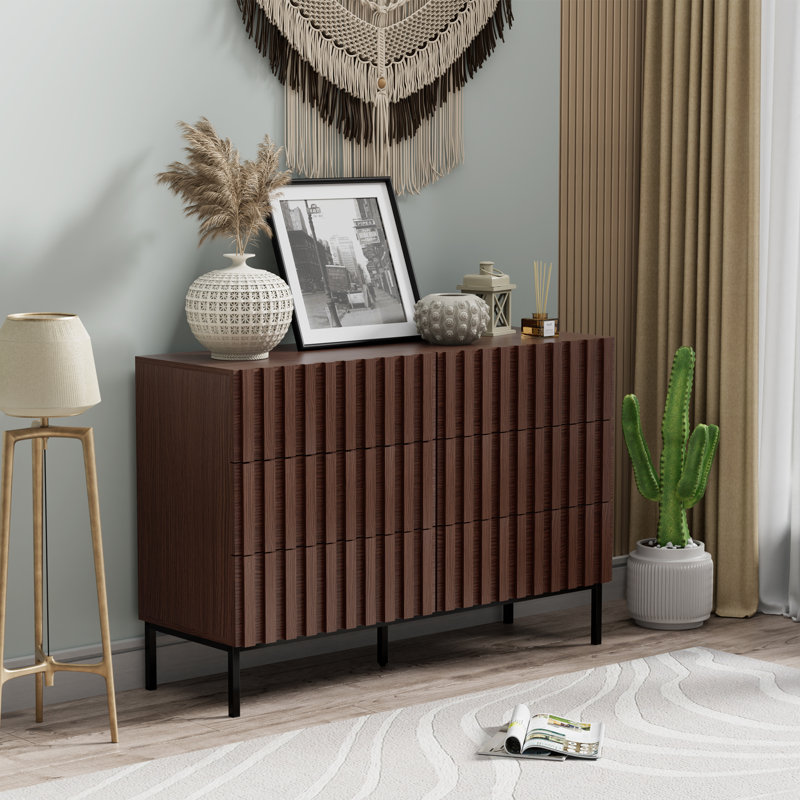 Sevyn 6 Drawer 47.2" W Double Dresser, Coffee