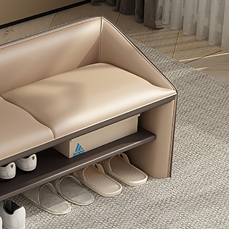 39.4in Multi-functional Shoe Storage Bench, Brown/Coffee