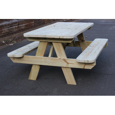 Reginald 6 - Person Wood Patio Dining Set with Rectangular Table