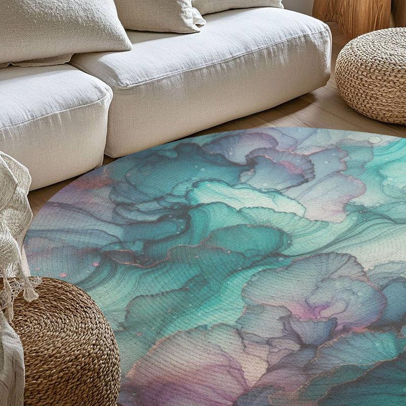 Tapis tressé irisé, Rond 5 pi