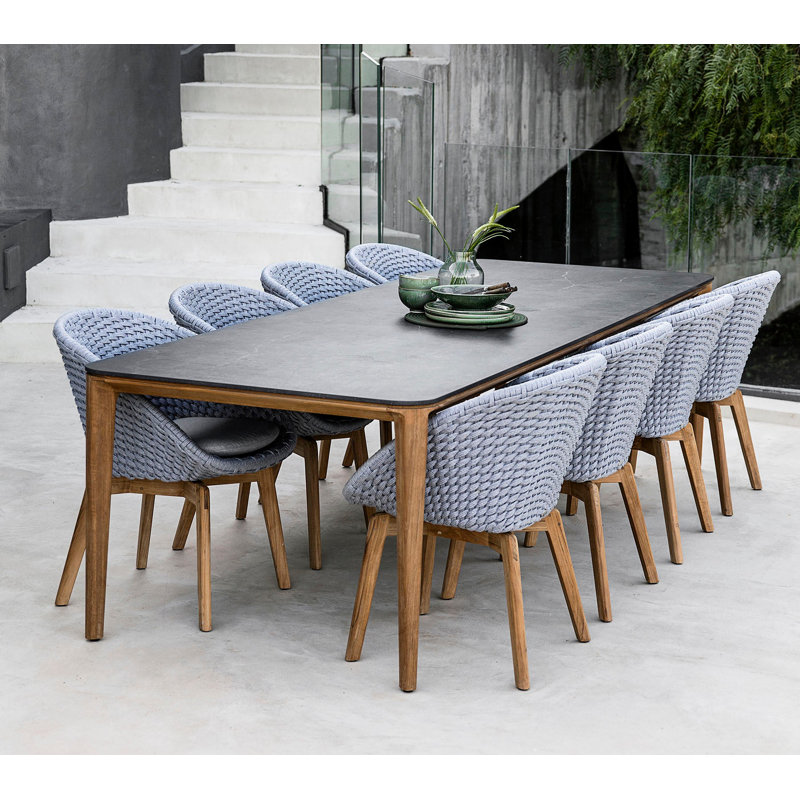 Aspect Outdoor Teak Dining Table, 29.2" H x 110.3" W x 39.4" D