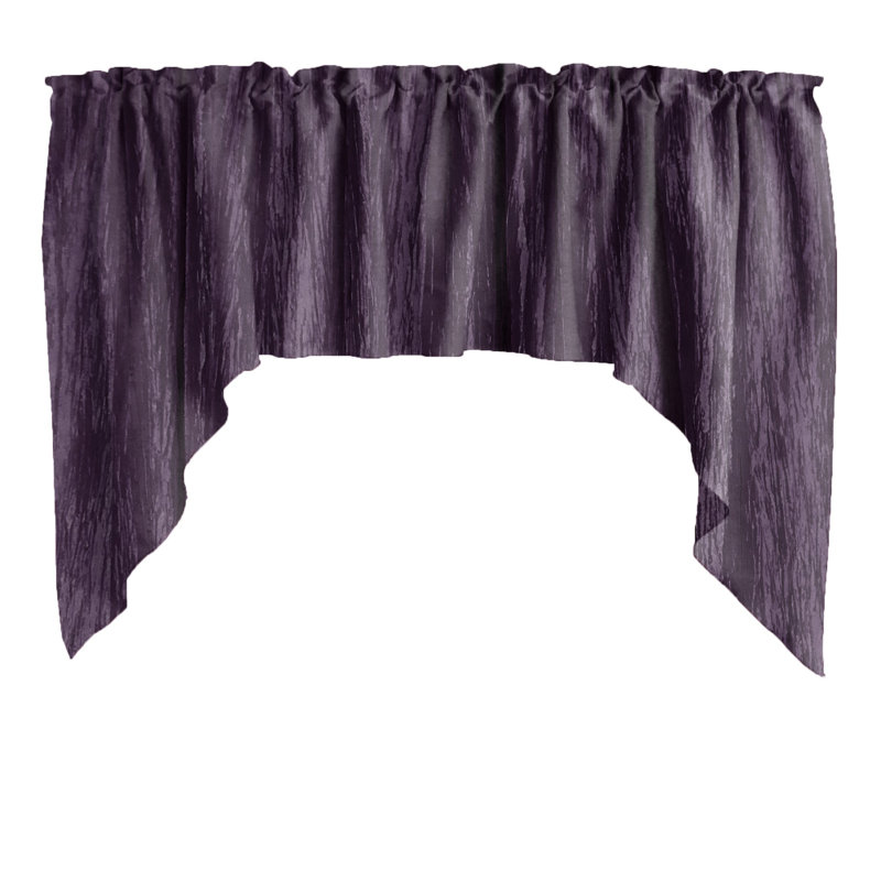 Solid Colour Swag Window Valance, Prune