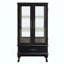 Vitrine lumineuse avec portes vitrées et tablettes réglables Vitrine vitrée 2 portes avec lumières DEL et tiroir pour la décoration intérieure et le rangement