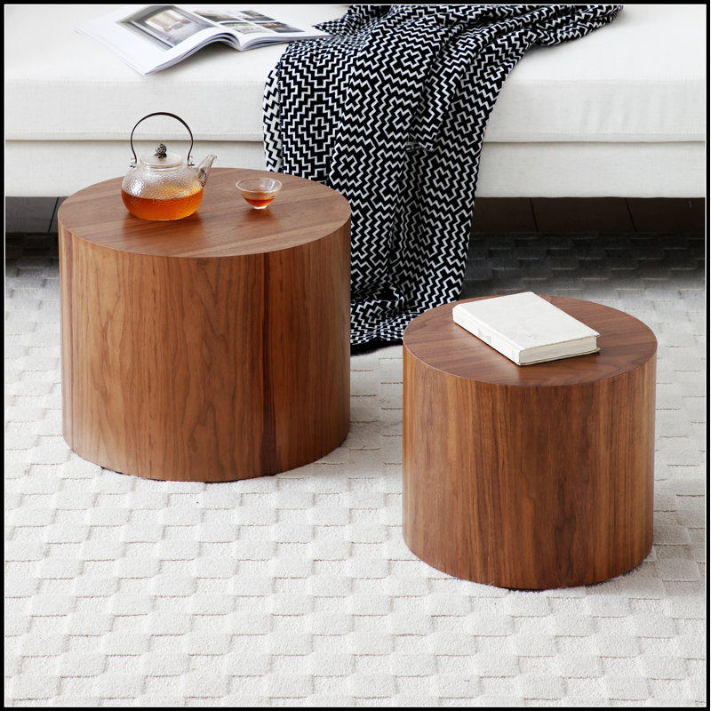 Tables basses polyvalentes en panneau de fibres à densité moyenne et placage naturel, idéales pour la vie moderne et l'efficacité de l'espace