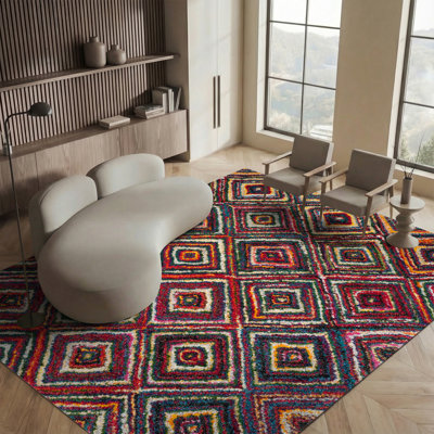 Tapis rouge et jaune Gleno