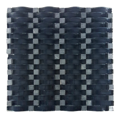 3D Wave 12 in. x 12 in. Glass & Stone Multi Finish Mosaic Decorative Kitchen & Bathroom Wall Tile