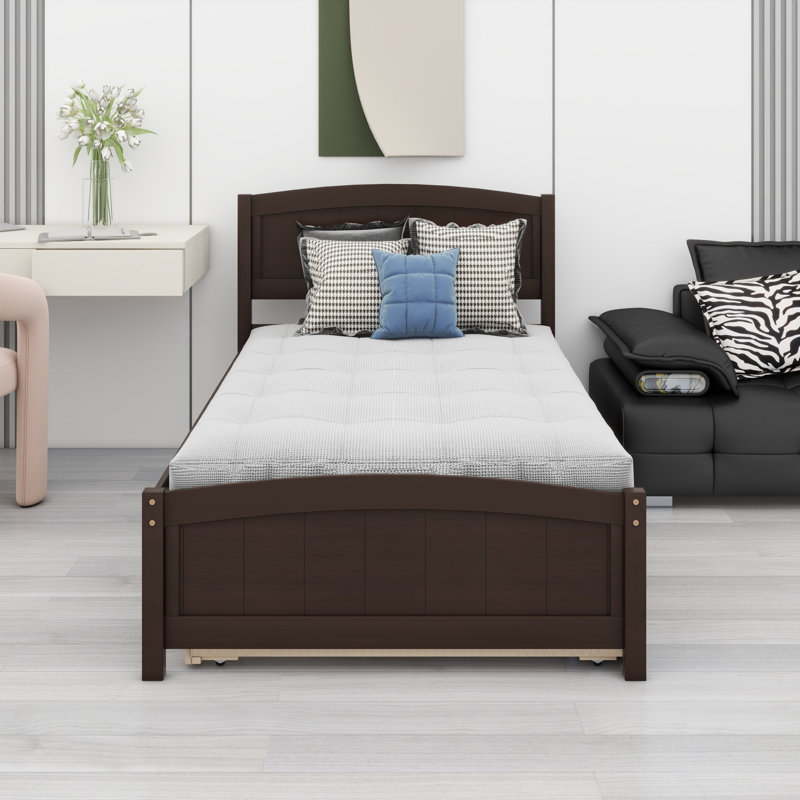Lit plateforme avec lit gigogne, Espresso