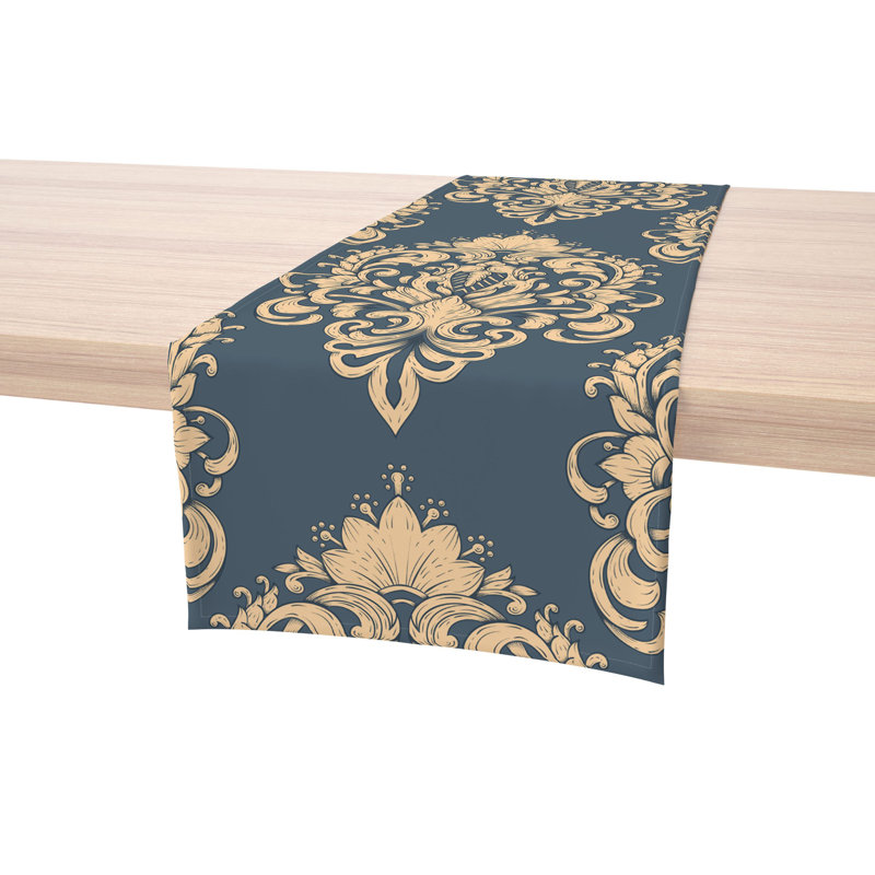 Floral 161 Cotton Table Runners, 90" x 16"