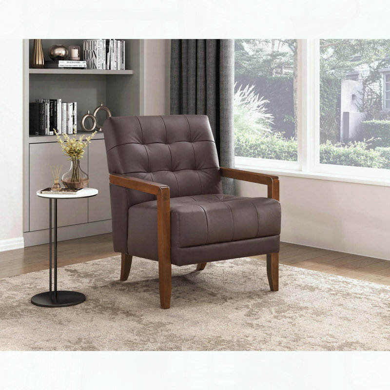 Chaise d'appoint moderne avec tissu haut de gamme et design confortable, Marron foncé
