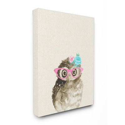 Art mural hibou des bois avec lunettes