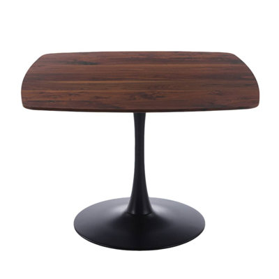 Square Dining Table (Walnut, Black)