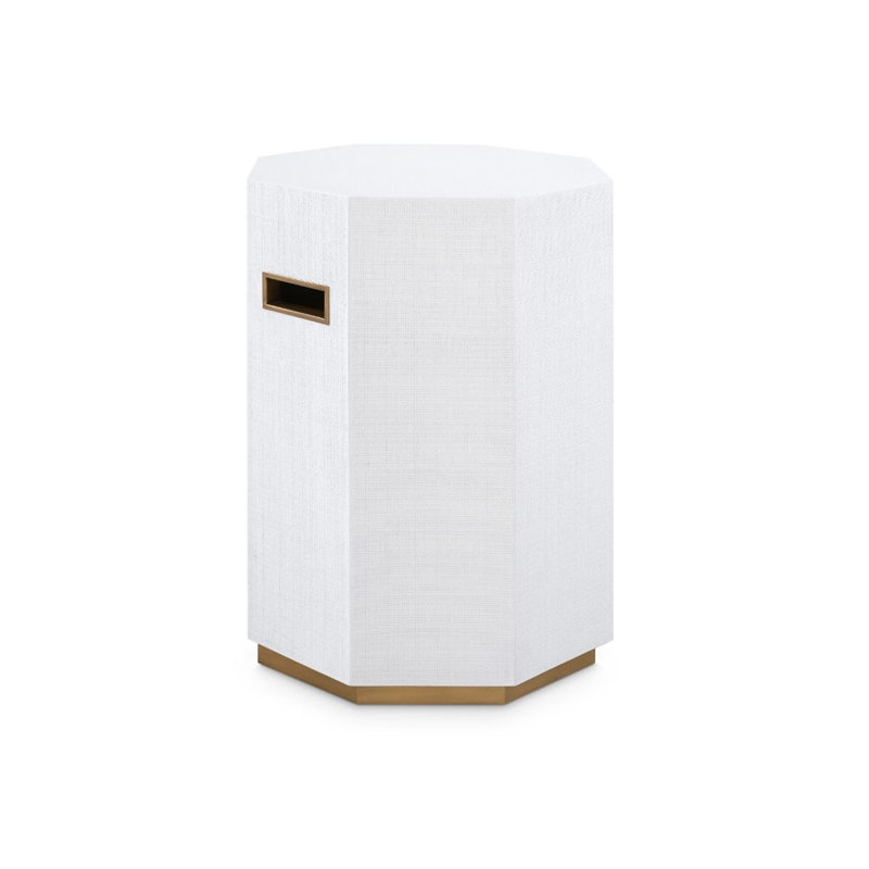 Solid Wood End Table, White, Vanilla