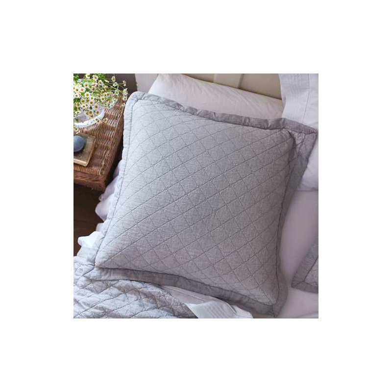 Salt River Grey Cotton Sham, Euro, Beige