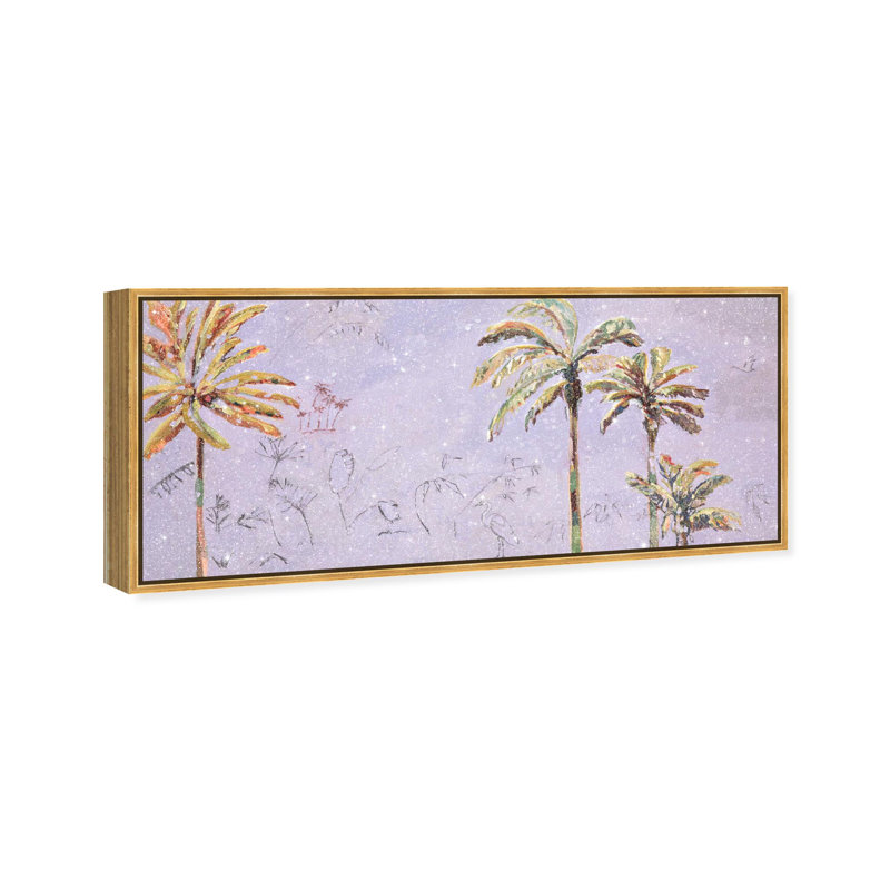 Oliver Gal Michaela Nessim - Inevitable Joy Sunrise Floral and Botanical - Diamond Dust Framed Canvas Art, Gold