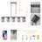 5-Light 47.2" Wide Kitchen Island Linear Pendant With Smoky Glass Shades