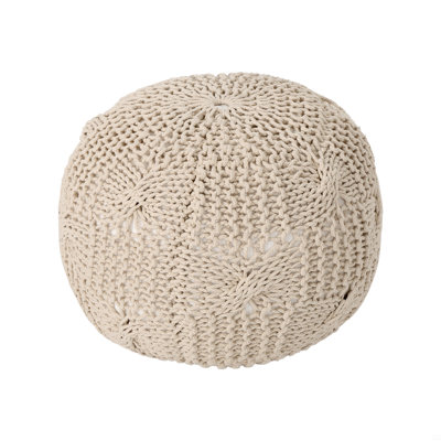 Bordeaux  Knitted Cotton Round Pouf