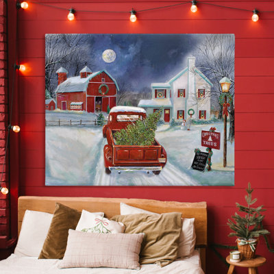 Toile d'entrée dans une ferme d'arbres de Noël, design par Ruane Manning