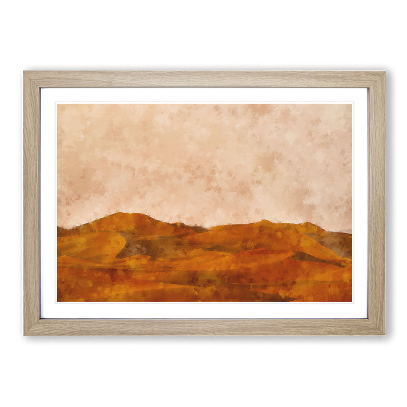 The Desert Vol.2 - Picture Frame Graphic Art, 48cm H x 65cm W x 2cm D, Oak