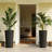 29 Inch Tall Planters for Outdoor Plants, Set of 2 Plastic Flower Pots with DIY Drainage Holes, Stackable Large Planters for Indoor Plants, Front Porch Decor, Black-419445254