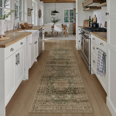 Stella Machine Washable Oriental Area Rug With Non-Slip Backing