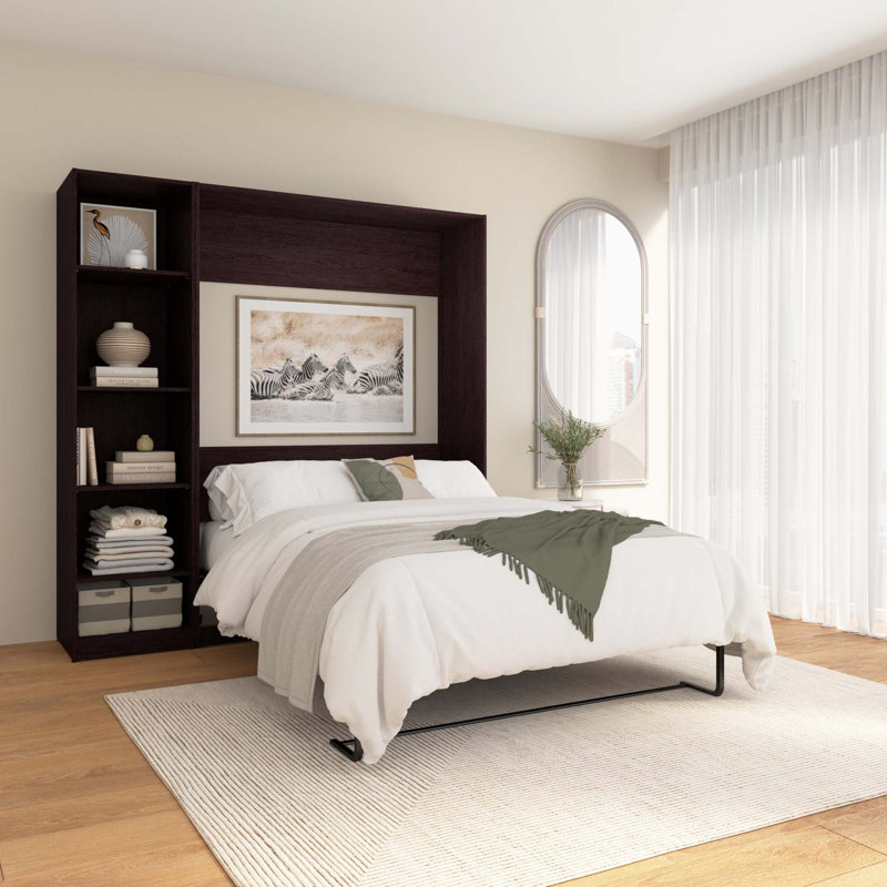 Oneybrook Metal Murphy Bed, Platinum Gray, Full / Double