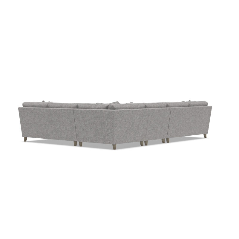 Mila Sectional, 33.5" H x 137" W x 107" D, Right Hand Facing, Gray Polyester