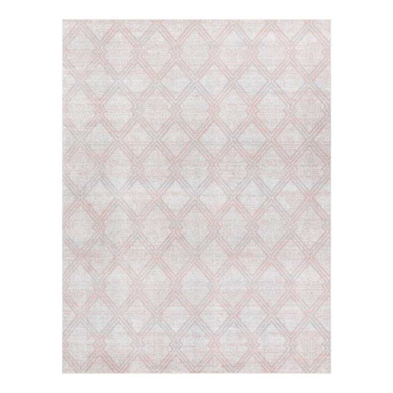 Tapis Langley Street® Modern Trellis Massie, Rectangle 10 pi x 14 pi 1 po, Pink