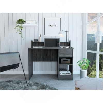 Bureau d'écriture Portland à 2 tablettes et 1 tiroir Portland chêne fumé