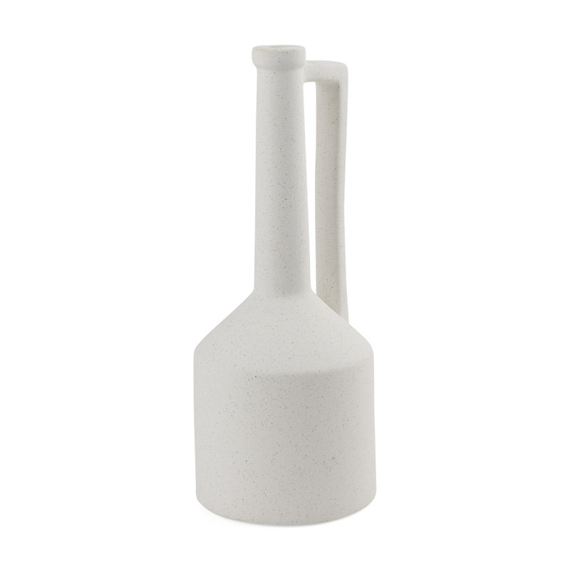 Vase de table en céramique Alisme, Blanc, H 16 po x l 6 po x P 6 po