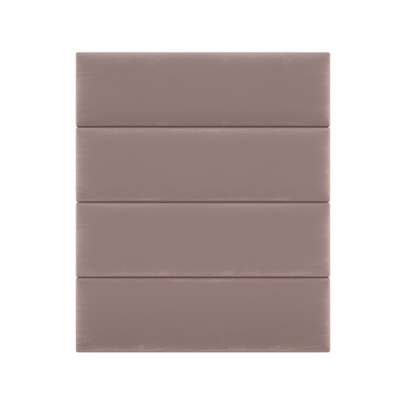 Panneau mural en velours rose cendré, H 11,5 po x l 39 po x P 1,5 po