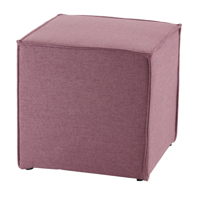 Repose-pieds cube Heffernan, Mélange de lin lilas