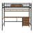Metal Loft Bed Suite—L-Style Desk, Charging Shelf, Dual Drawers & Child-Safe Guardrail