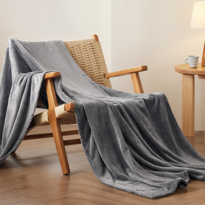 Couvre-lit en polaire 299GSM pour canapé, canapé, lit GentleSoft ™, Gris, 49" W x 59" L