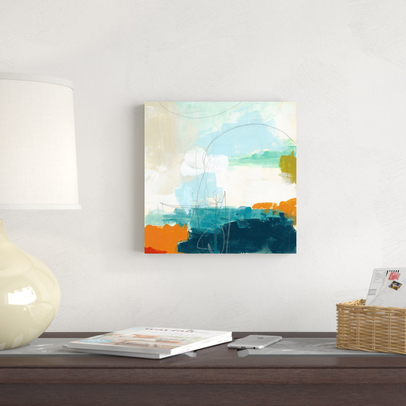 «Atmosp boule VII», peinture sur toile, H 12 po x l 12 po, Toile tendue