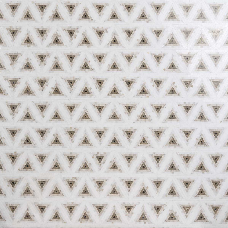 Ako 5" Triangle Marble Micro Mosaic Tile, Saint Laurent Brown