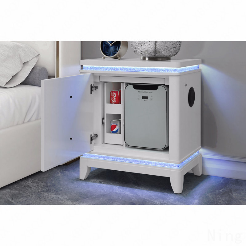 Nightstand With Cooler, USB And Speaker