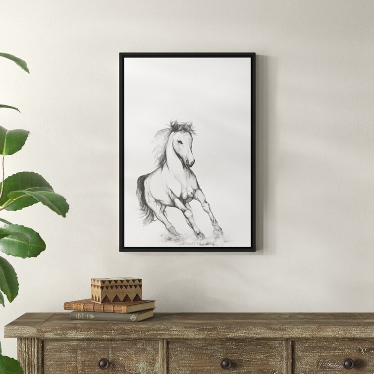 Single continuous line drawing of elegant horse running | OpenArt