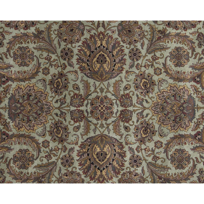 Trinity Wool Oriental Area Rug in Brown/Ivory/Green, Rectangle 4'1" x 6'3"