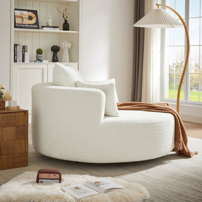 360° Swivel Chair Accent Barrel Chair Swivel Round Sofa Chair With 3 Removable Pillows For Living Room, Bedroom, Office And Hotel