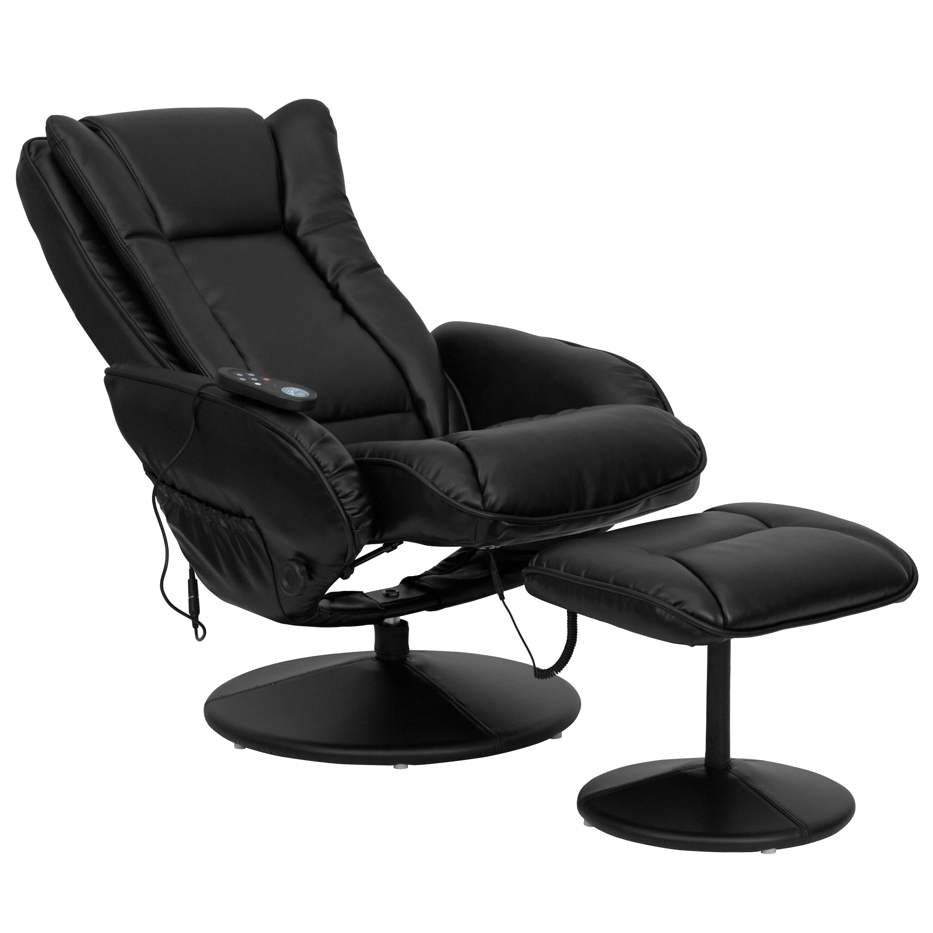 Faux Leather Adjustable Width Massage Chair Ottoman
