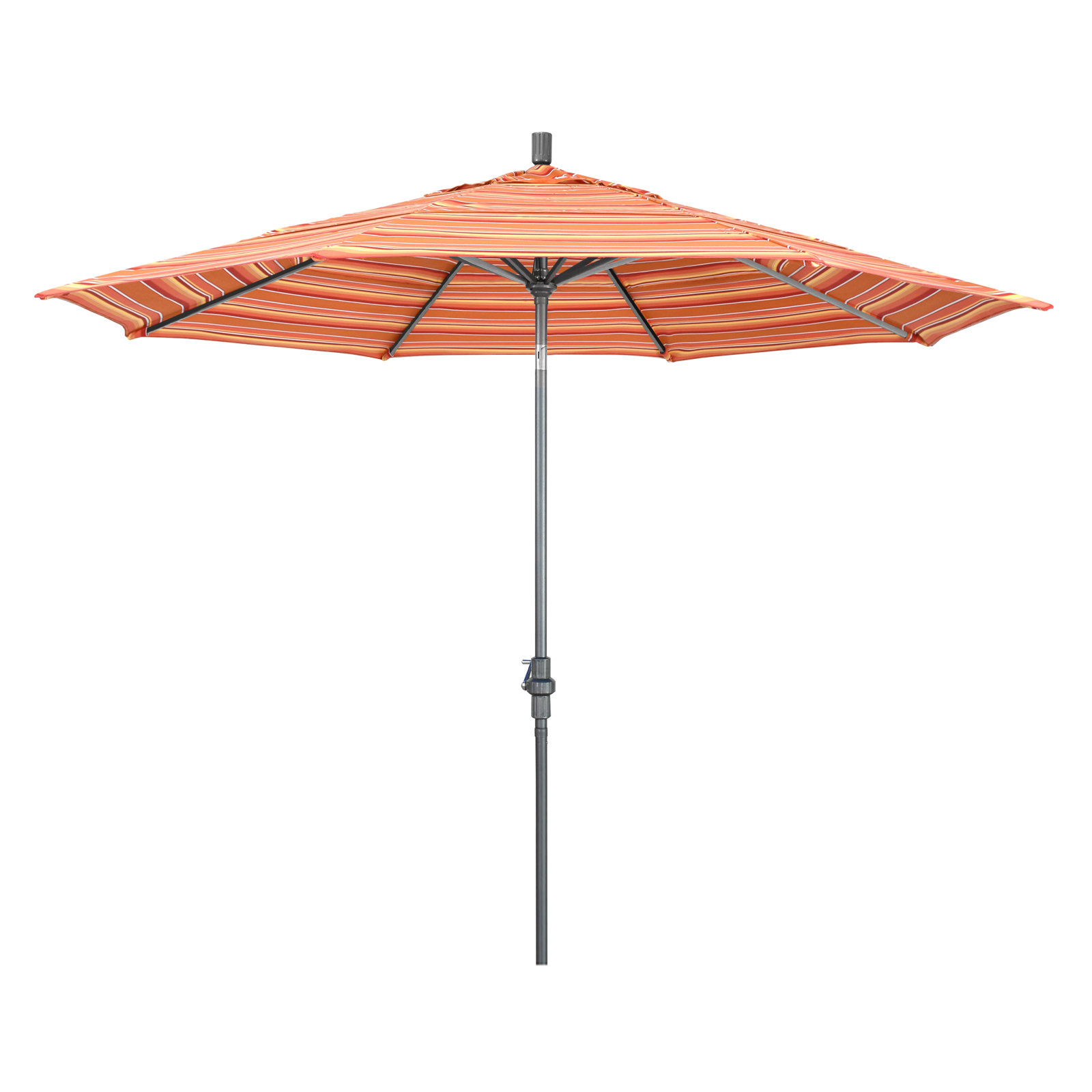 Broadmeade 132'' Sunbrella® Outdoor Umbrella, Dolce Mango Stripe Sunbrella®, Hammertone Gray