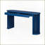 Table basse en placage de chêne bleu marine 59 pouces - Courbé et amp; Conception en ligne droite pour le salon, 2 tiroirs et Assemblage facile-1617212201