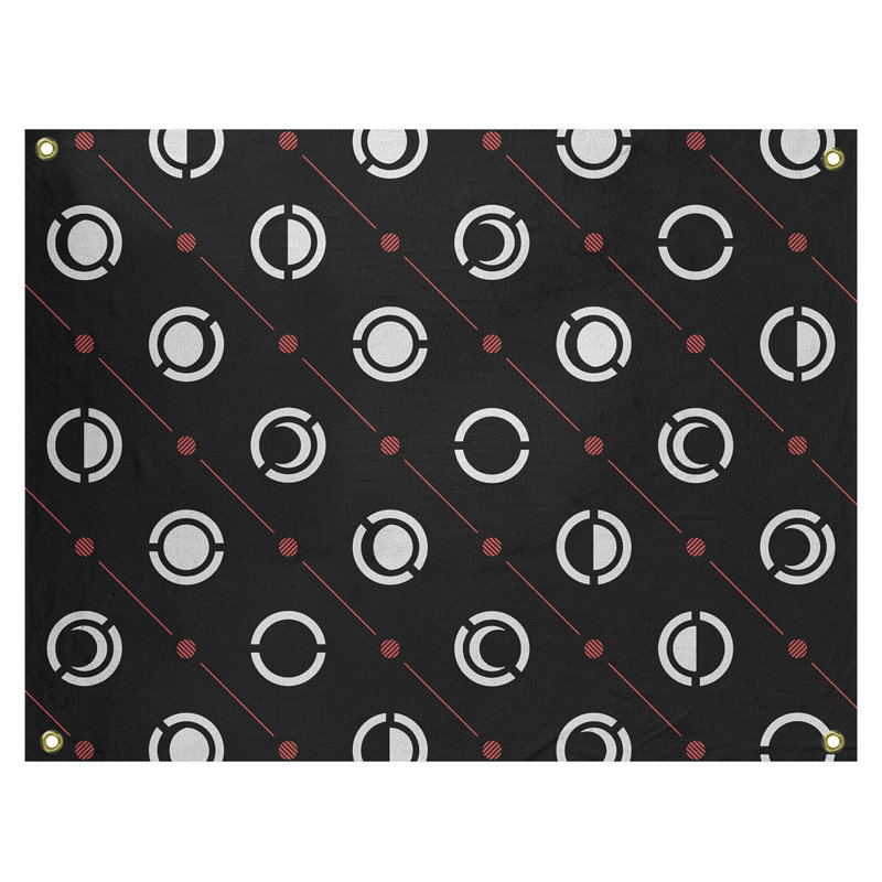 Tapisserie, H 26 po x l 36 po, Noir/blanc/rouge