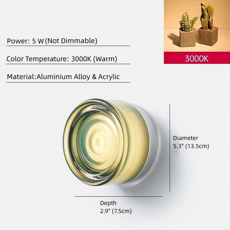 LED Flush Mounted Sconce, Green