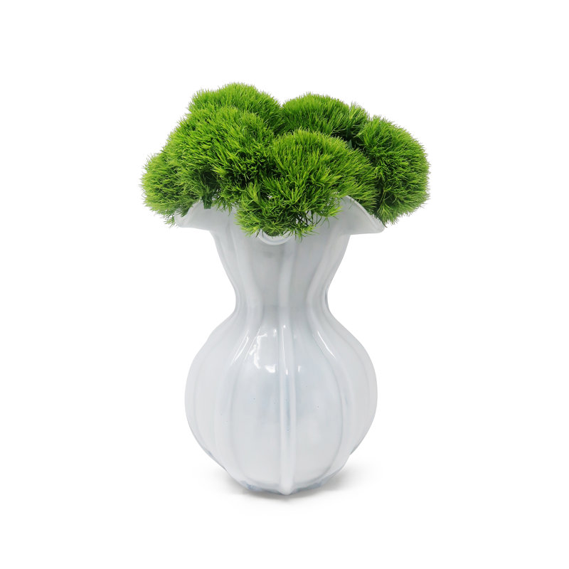 Vase en verre blanc H 9 "Ouita, 6,75 pouces