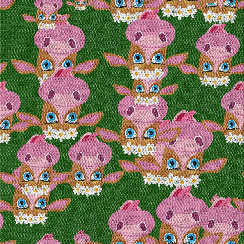 Rose Dahl/Tapis décoratif vert, Carré 4 pi