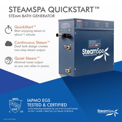 Steam Spa 7.5 Steam Generator | Wayfair