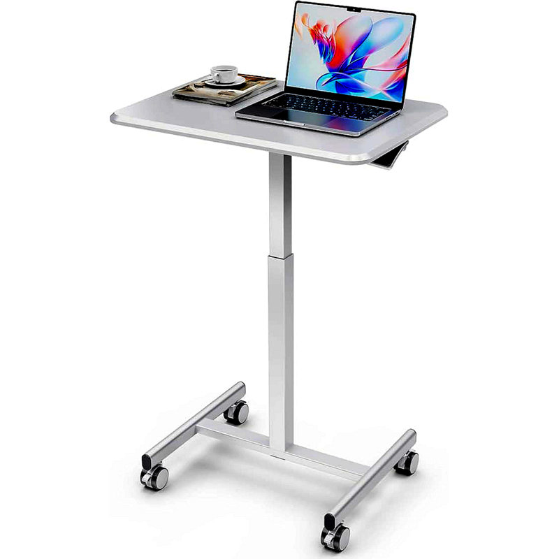 Chariot pour ordinateur portable Sweetcrispy, Blanc, H 28,56 po x l 25,76 po x P 19,06 po