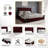 Full Platform Bed with Storage Grey Velvet-374574623-374574619